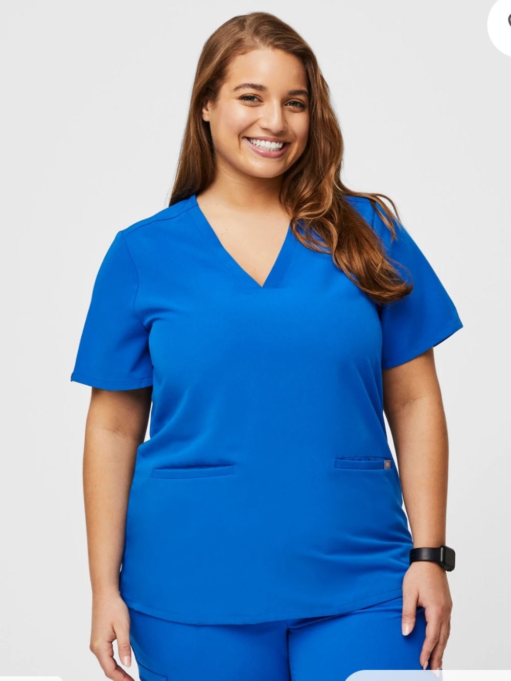FIGS Casma Three-Pocket Scrub Top Royal Blue Size XL Uniform V Neck